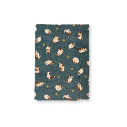 Tissus japonais Sevenberry - 50 x 55 cm - Chat turquoise