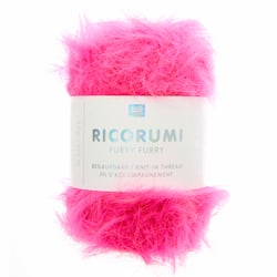 Pelote de fil à crocheter Rico Design - Ricorumi Furry Furry - Pink Neon