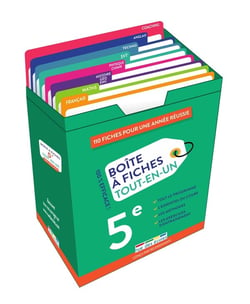 Boite à fiches 5e : 110 fiches recto-verso pour une année réussie !