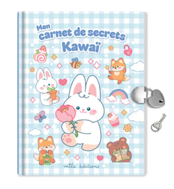 Mon carnet de secrets - Kawaï : un journal intime avec un cadenas en forme de coeur, un stylo et 2 planches de stickers
