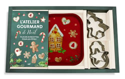 Coffret - L'atelier gourmand de Noël : 1 manique, 4 emporte-pièces et un livre de recettes