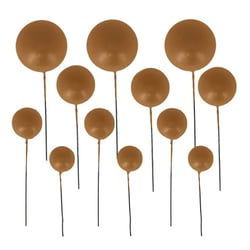 Décors à piquer de 12 boules dorées Patisdecor