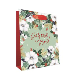 Sac cadeau Editions Cely - Noël fleurs - Taille M