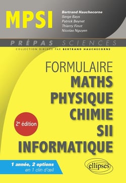 Formulaire : Mathématiques - Physique-Chimie - SII - Informatique - MPSI