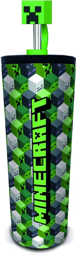Tumbler avec paille Stor - Minecraft