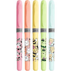 Pack de 5 surligneurs Highlighter Grip BIC - Kawaii - Pointe biseautée - Couleur Pastel