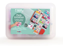 Coffret Fimo + accessoires - 57 g - 12 pièces