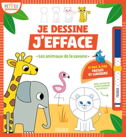 Je dessine j'efface : Les animaux de la savane