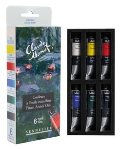 Lot de 6 tubes de peinture à l'huile Sennelier - Nymphéas Claude Monet - extra-fine
