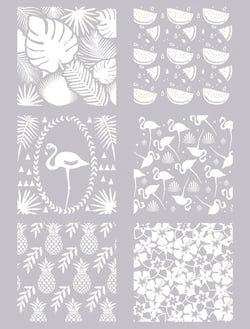 Pochoir pour pâte polymère - Tropical