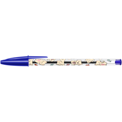 Stylo bille Cristal BIC - Motifs Kawaii Chat - Pointe moyenne - Bleu