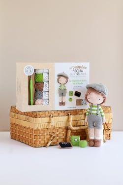 Coffret les Poupées de Lulu au crochet et ses accessoires : Le copain de Lulu va à l'école