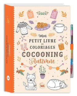 Mon petit livre de coloriages cocooning - automne avec crayon multi-mines