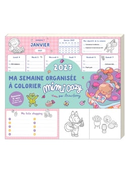 Ma semaine organisée à colorier avec Mimi Cozy 2027 12 mois janvier-décembre