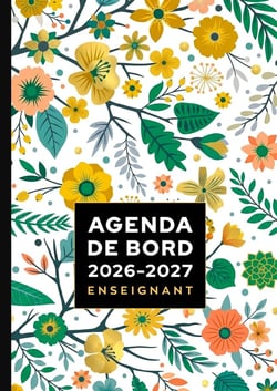 Agenda de bord 2026/2027 Enseignant : Carnet de bord A4 pour les professeurs