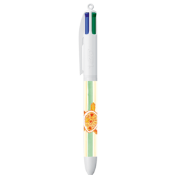 Stylo bille 4 couleurs BIC - Aquarel Tortue - Bleu, rouge, vert, noir - Pointe moyenne