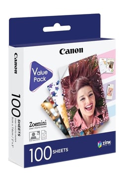 Lot de 100 papier photo Canon Zoemini - 5 x 7,6 cm