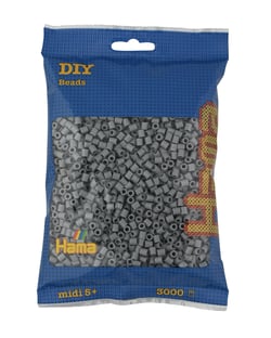 Lot de 3000 perles à repasser MIDI gris - Hama