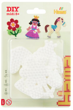 Lot de 3 plaques pour perles à repasser MIDI poney/fleur/princesse - Hama