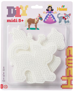 Lot de 3 plaques pour perles à repasser MIDI princesse/chat/cheval - Hama