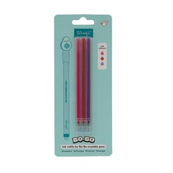Lot de 3 recharges pour stylo effaçable Mr Wonderful - Bo-Bo - Rose, marron et violet 