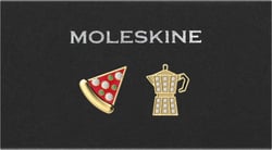 Lot de 2 pins Moleskine - Pizza et Moka