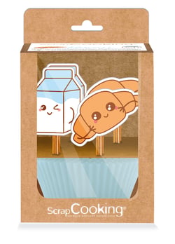Lot de 24 caissettes + 24 cake toppers ScrapCooking® - Kawaii