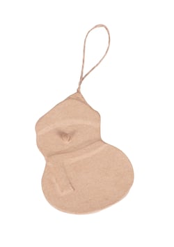 Suspension plate bonhomme de neige  - Clairefontaine - 6,8 x 1 x 8,8  cm