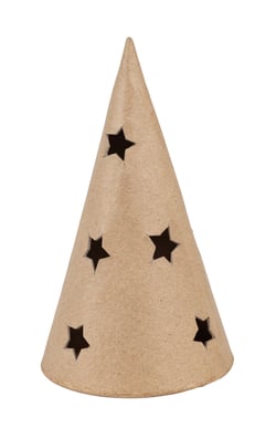 Bougeoir sapin avec étoiles - Clairefontaine - 8 x 8 x 14,5 cm