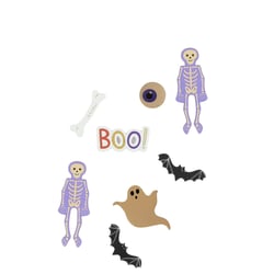 Lot de 8 confettis Artyfêtes -  Halloween Sortilèges sucrés - Violet, orange et noir - 3 à 8 cm
