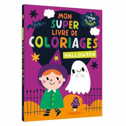 Mon super livre de coloriages - 125 coloriages - Halloween - Sorcière -Citrouille