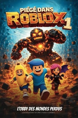 Piege dans roblox : l'obby des mondes perdus - roman jeunesse illustre en couleurs. un cadeau pour f