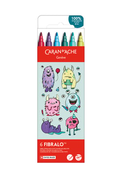 6 feutres Fibralo™ Caran d’Ache - Kawaii Monsters