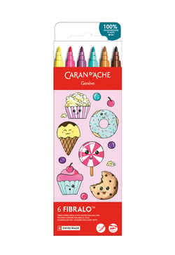 6 feutres Fibralo™ Caran d’Ache - Kawaii Candy