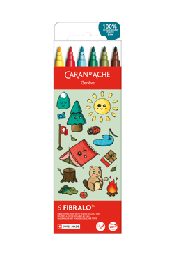6 feutres Fibralo™ Caran d’Ache - Kawaii Swiss