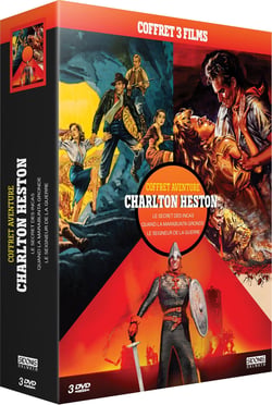 Coffret aventure Charlton Heston : Le Secret des Incas + Quand la Marabunta gronde + Le Seigneur de la guerre