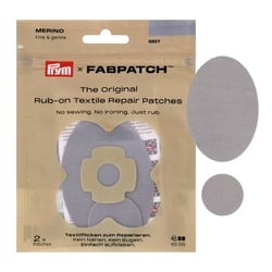 Lot de 2 patchs de réparation Rub on Patch Fabpatch Prym - gris clair