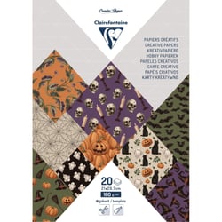 Bloc de 20 feuilles à motifs - Clairefontaine - A4 (21 x 29,7 cm) - Halloween - 160 g/m²