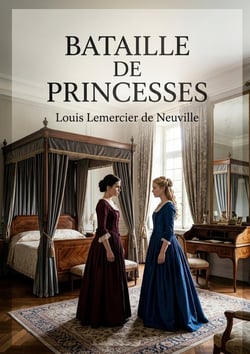 Bataille de princesses : Une comédie en un acte et en prose de Louis Lemercier de Neuville, où deux princesses se disputent les faveurs de Philippe dans un décor théâtral parisien.