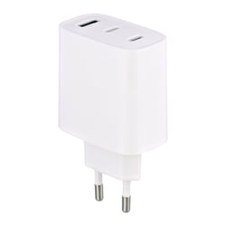 Chargeur GaN USB-C + USB-A T'nB - 65 W - Blanc