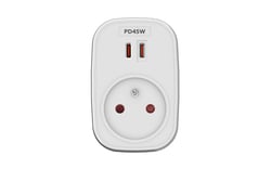 Prise murale + 2 USB-C 45W Mobility Labs - Blanc