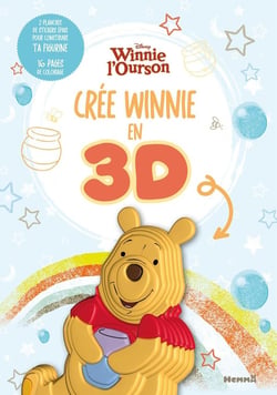 Disney Winnie l'Ourson - Crée Winnie en 3D - 2 planches de stickers épais pour construire ta figurine - 16 pages de coloriage