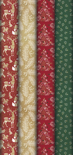 Rouleau de papier cadeau Kraft Clairefontaine - Red forest - Modèles aléatoires - Vendu à l'unité