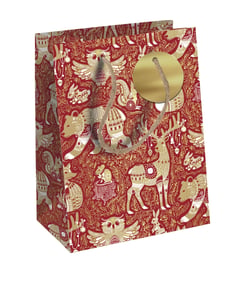 Sac d'emballage cadeau Clairefontaine - Red forest - Taille moyenne - 21,5 x 10,2 x 25,3 cm 