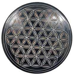 Plateau en stéatite Galeo concept - Fleur de vie - noir