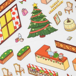 Cosy stickers Kawaii Noël  - Autocollants et scène minature 3D - Moyen format - Modèles assortis