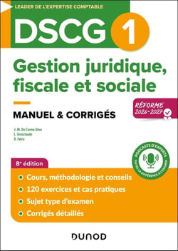 DSCG1 - Gestion juridique, fiscale et sociale - Manuel - Réforme 2026-2027