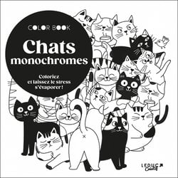 Chats monochromes : Coloriez et laissez le stress s'évaporer !