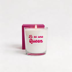 Bougie végétale parfumée La Chandelière - Tu es une queen - Cire végétale - 90 g - 7 x 7 x 8,5 cm