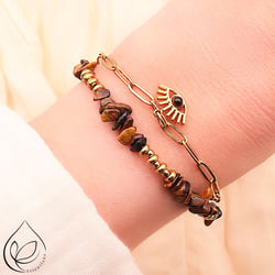 Bracelet Horus doré oeil de tigre - Camille Ambiance Nature